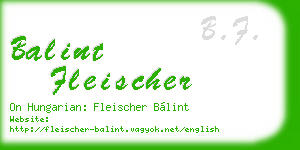 balint fleischer business card